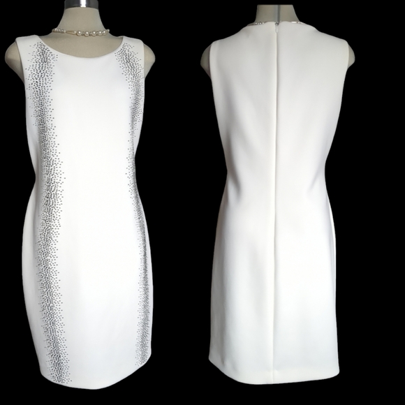 Calvin Klein Dresses & Skirts - *New* Calvin Klein Ivory Embellished Luxury Dress Size 16